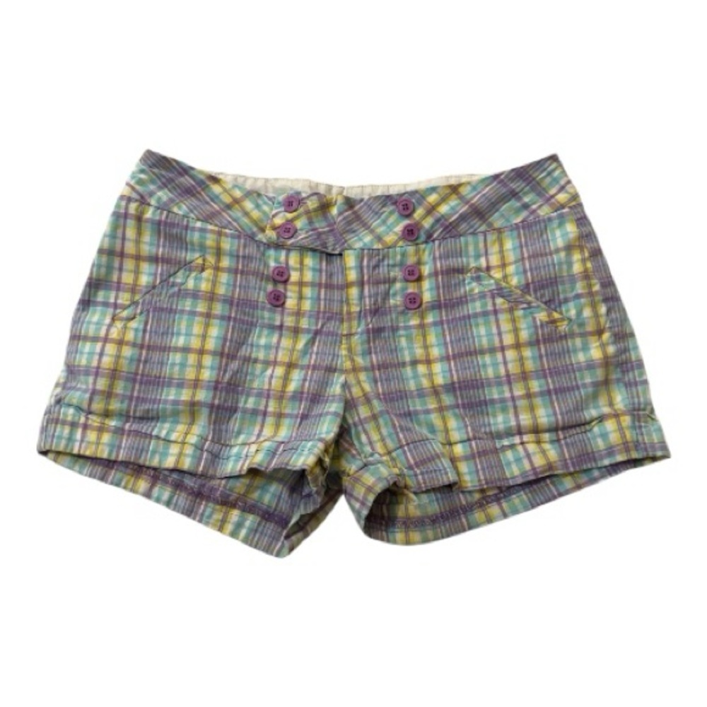 Like an Angel Juniors 7/8 Colorful Patterned Shorts Purple Yellow Blue